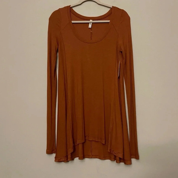 Free people ribbed knit, long sleeve tunic fall bohemian Boho festival lagenlook - Picture 1 of 6